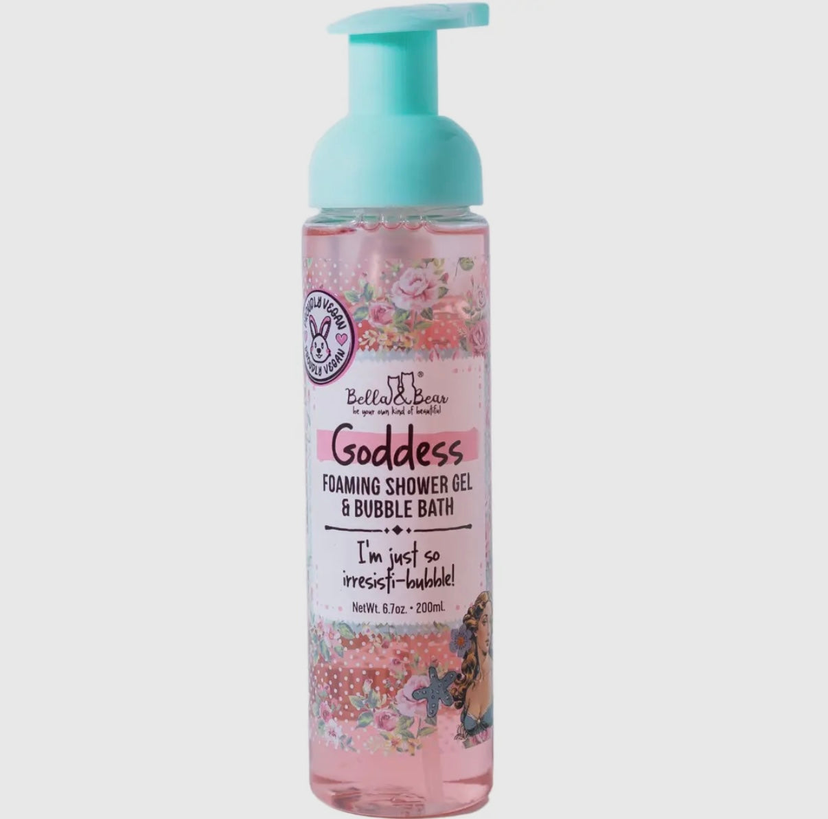Body Wash, Bella & Bear Goddess Foaming Shower Gel & Bubble Bath 6.7oz