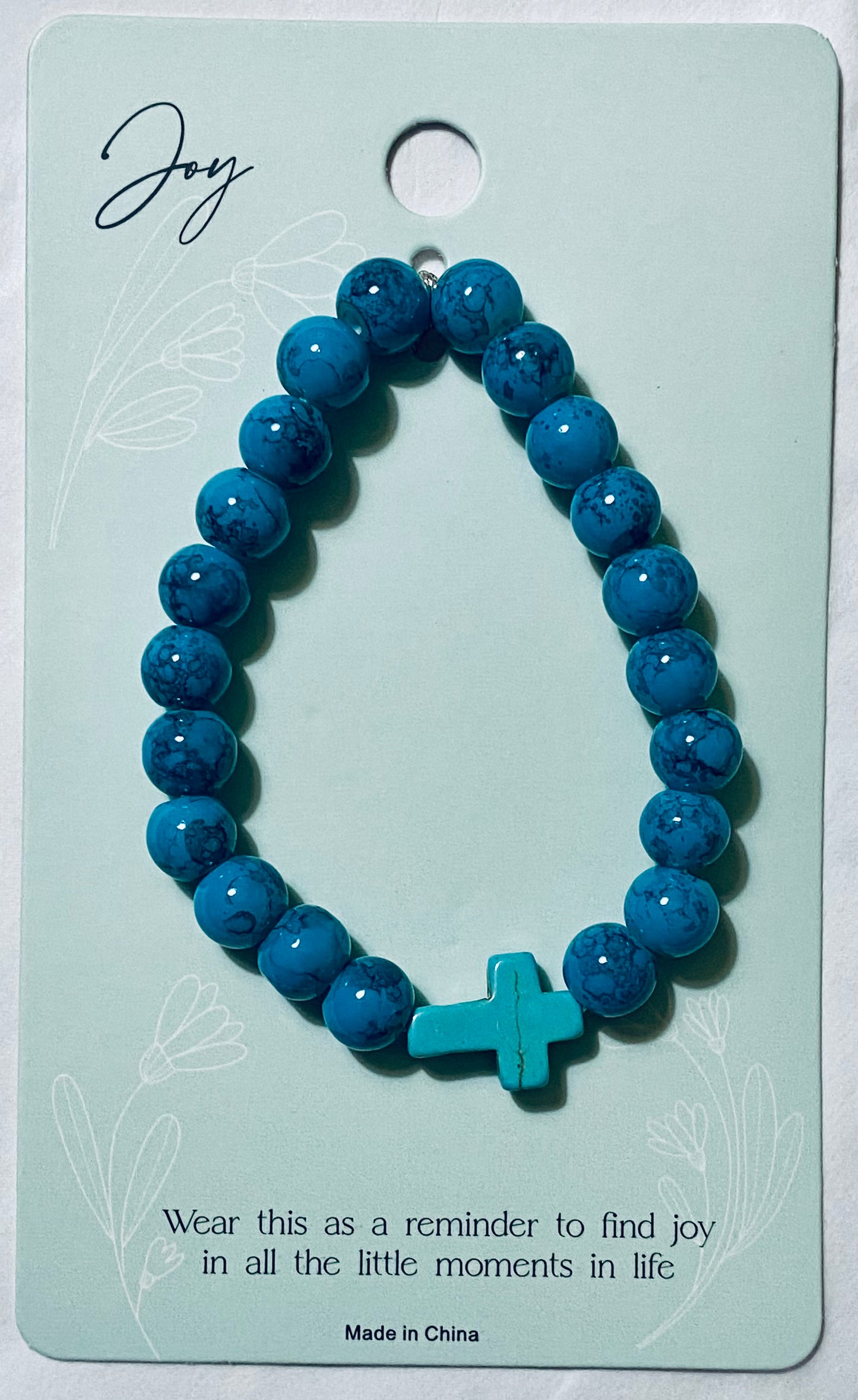 Accessories, Cross Charm Bracelet on Inspirational Card - 1 ct