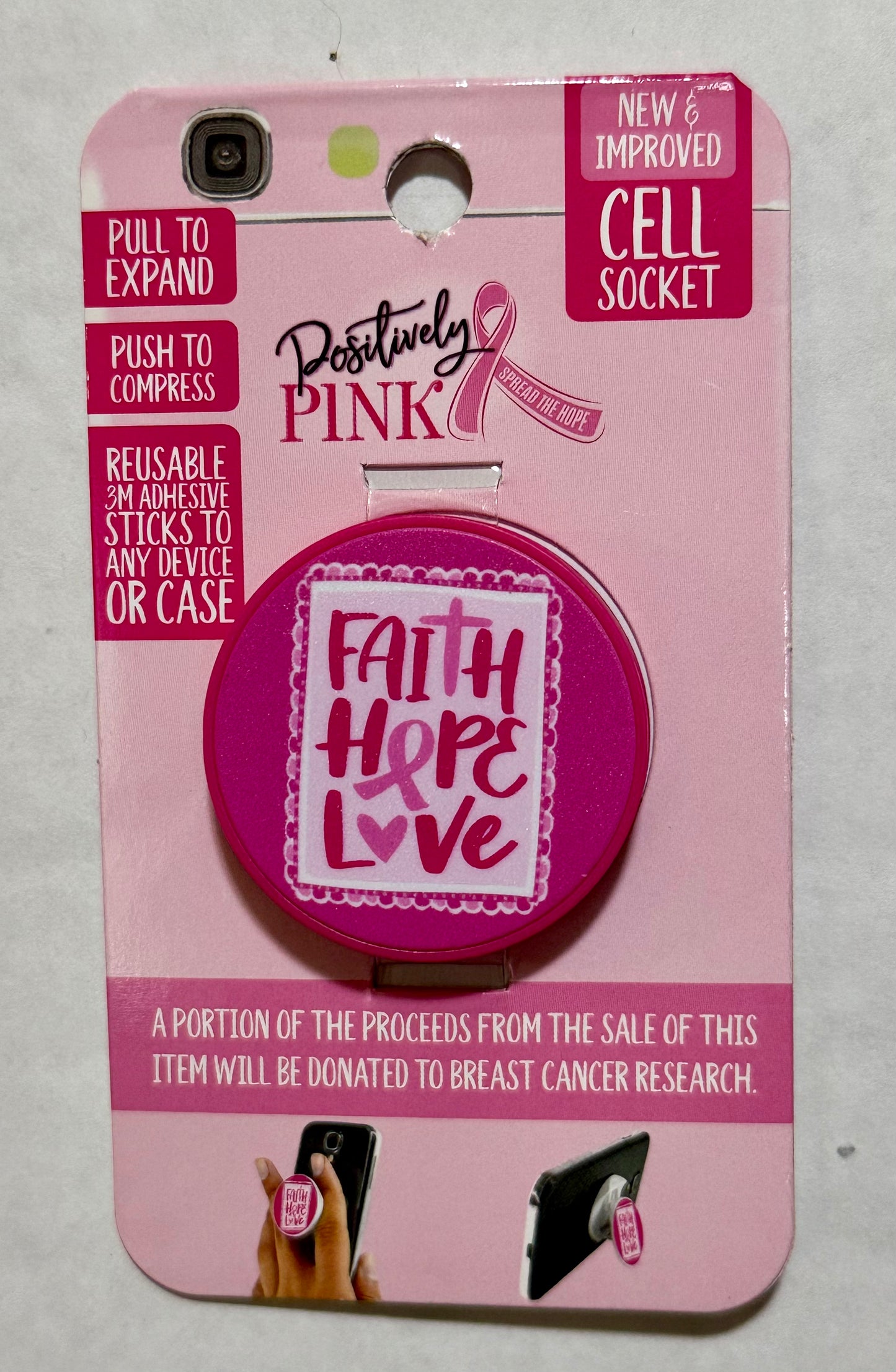 Cell Socket, Positively Pink, Breast Cancer Awareness- 1ct