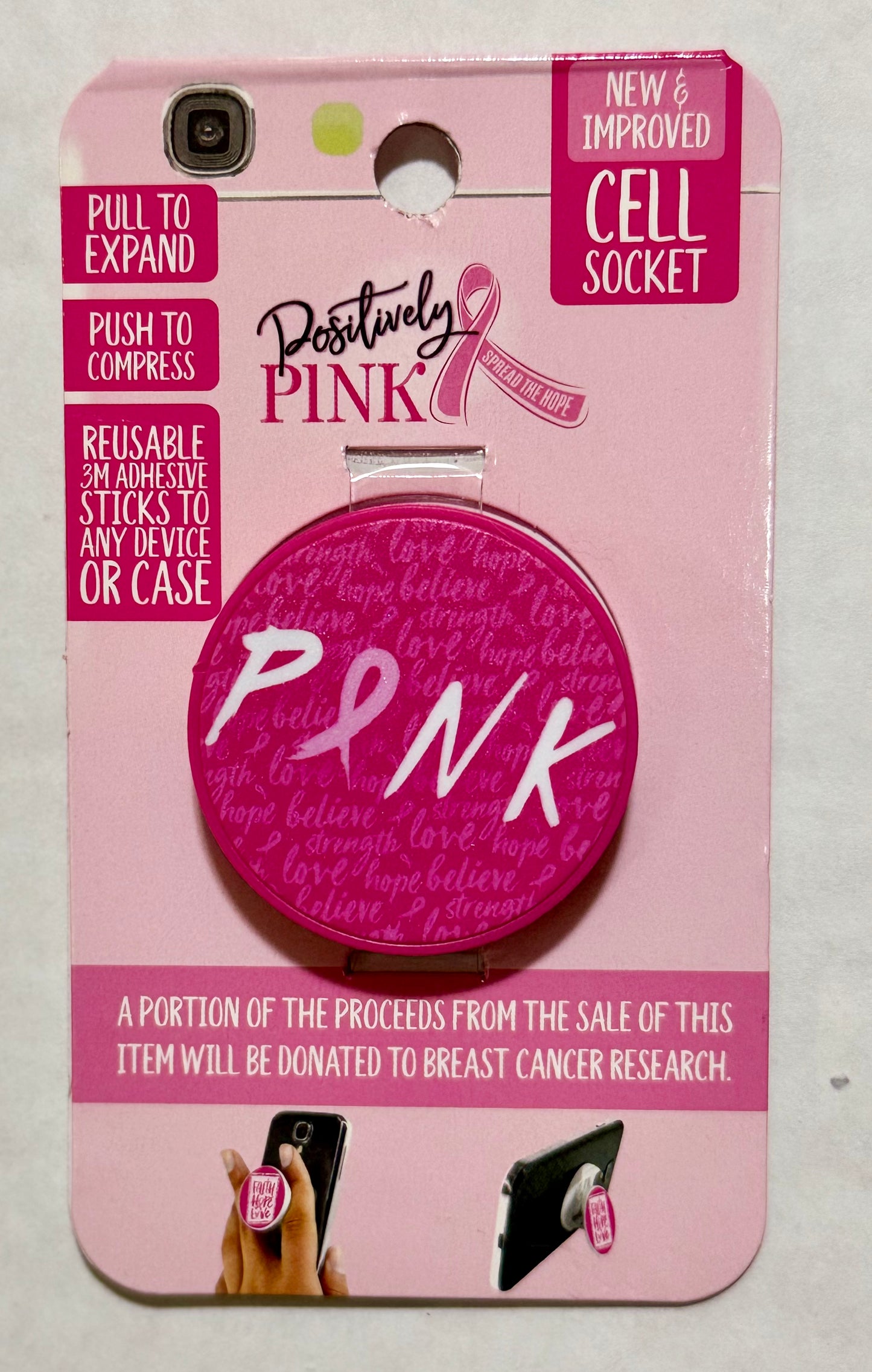 Cell Socket, Positively Pink, Breast Cancer Awareness- 1ct