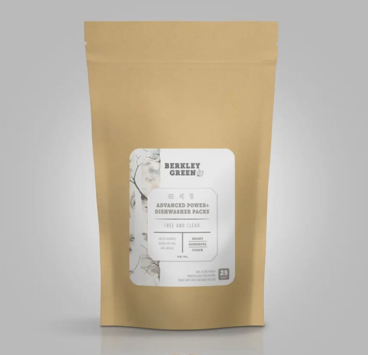 Dishwasher Pods, Berkley Green Eco Dishwasher Pods, Free & Clear - 25ct