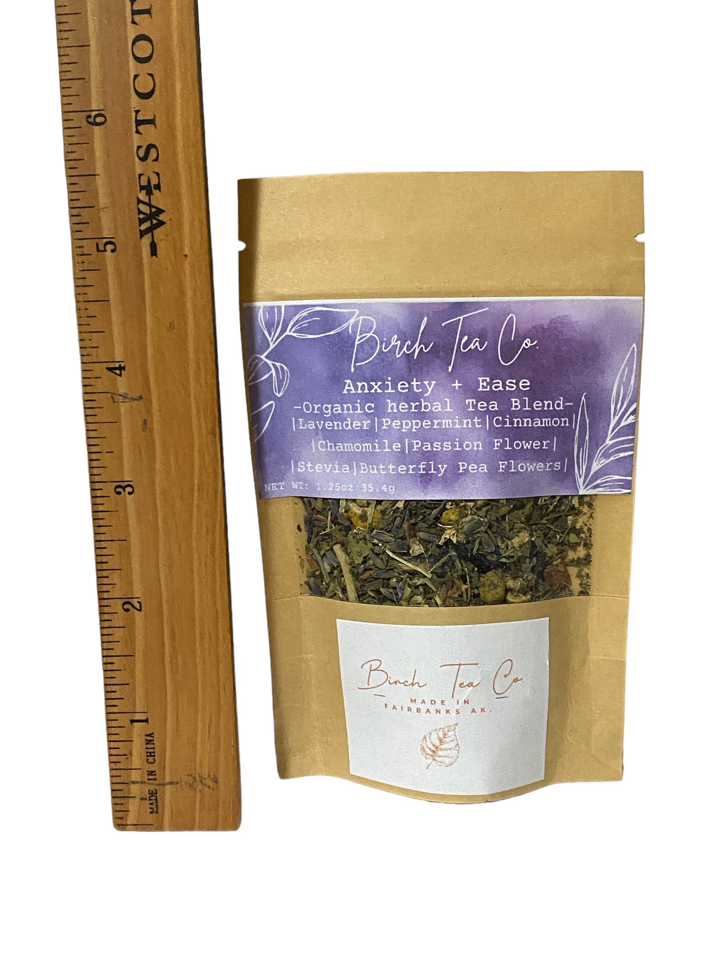 Tea, Birch Tea Co. Organic Herbal Tea Blend, Anxiety + Ease - 1.25oz