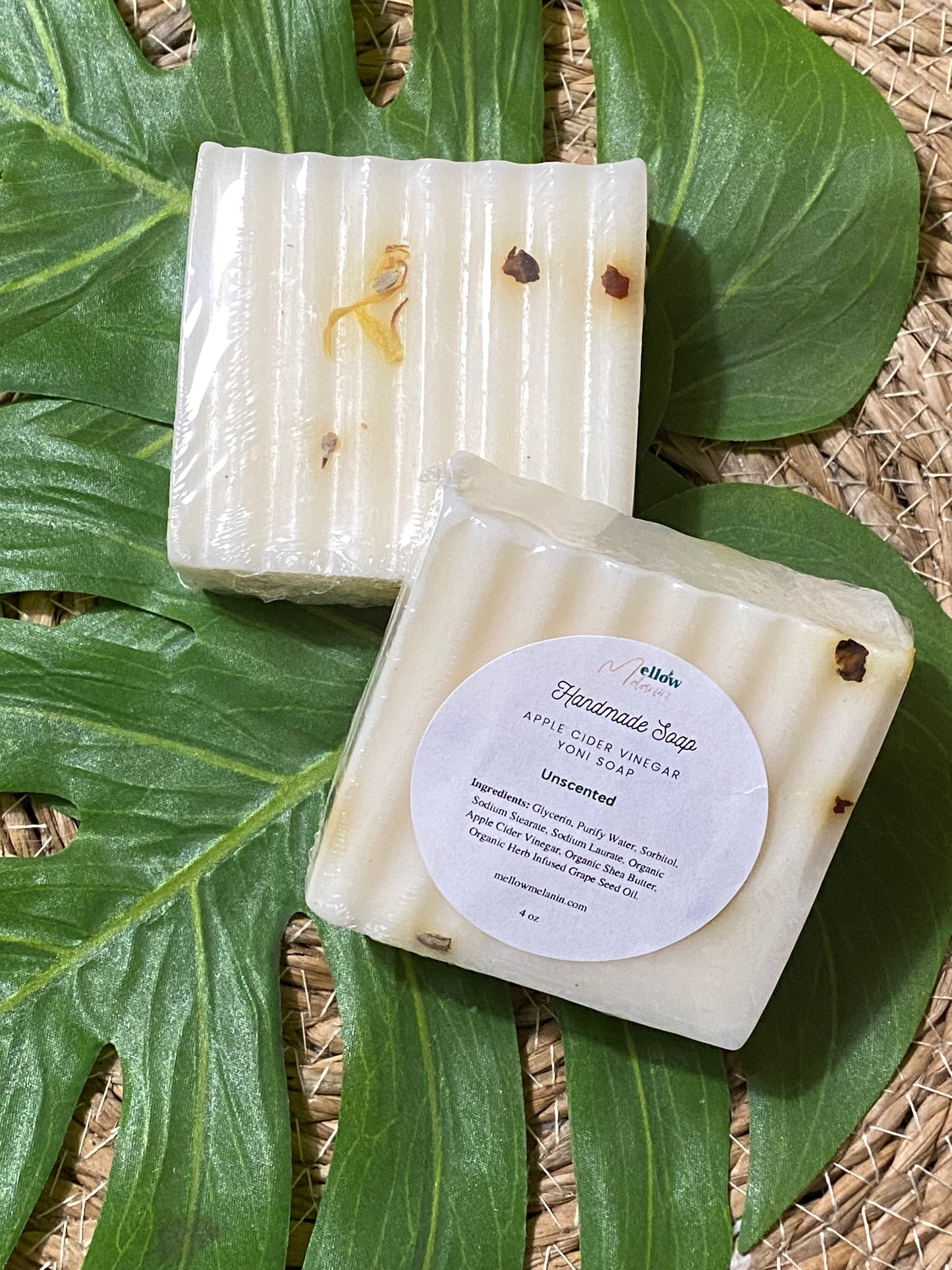 Bar Soap, Mellow Melanin LLC Yoni (Feminine Wash) Apple Cider Vinegar Soap 4oz