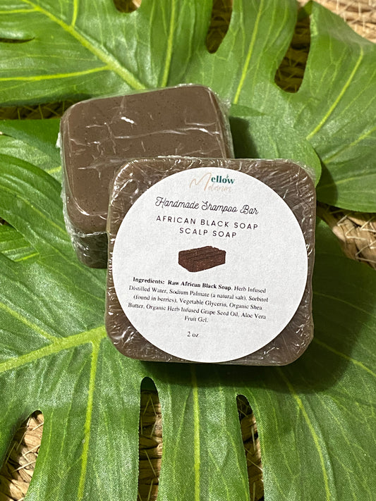Shampoo Bar, Mellow Melanin LLC African Black Soap Shampoo Bar 2oz