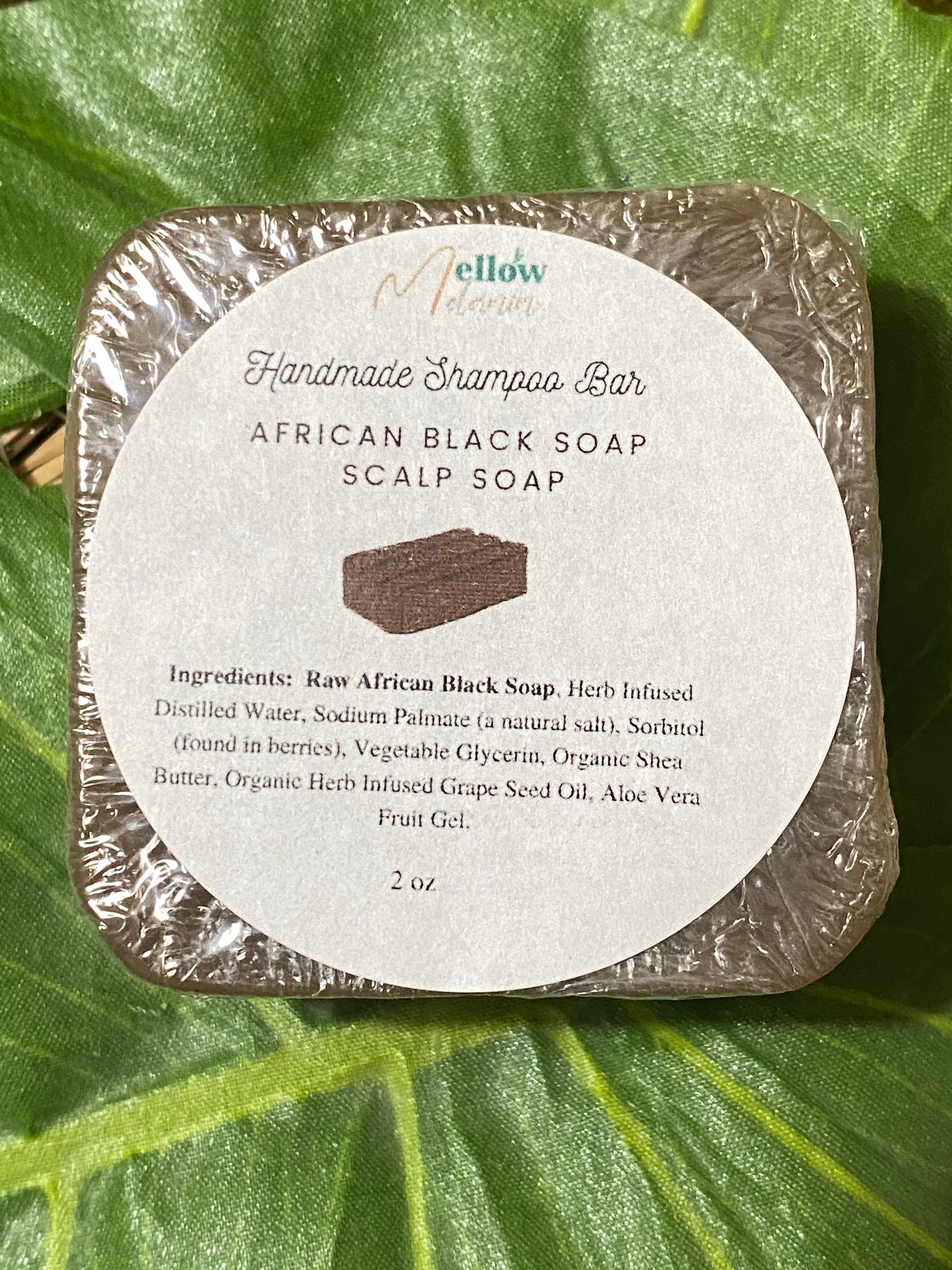 Shampoo Bar, Mellow Melanin LLC African Black Soap Shampoo Bar 2oz