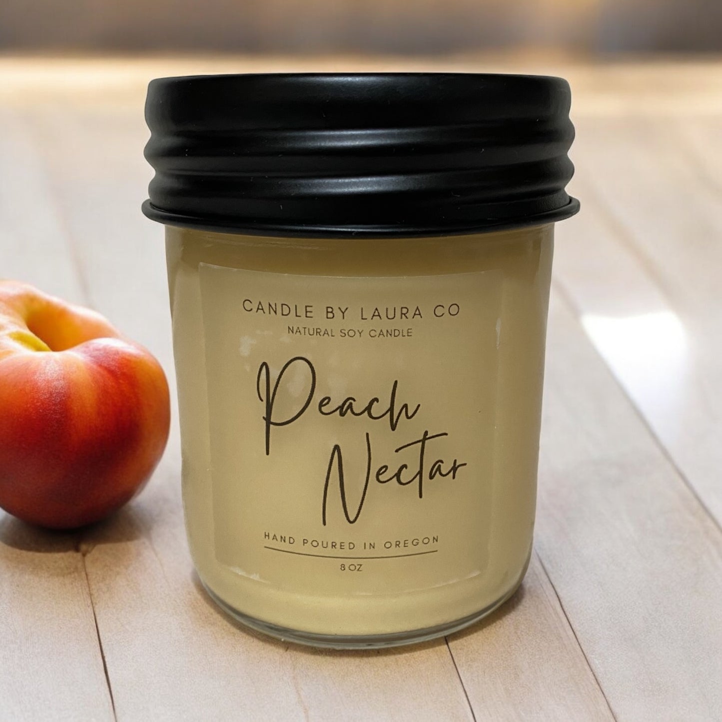 Candles, Candles by Laura Soy Wax Jar Candle, Peach Nectar - 8oz