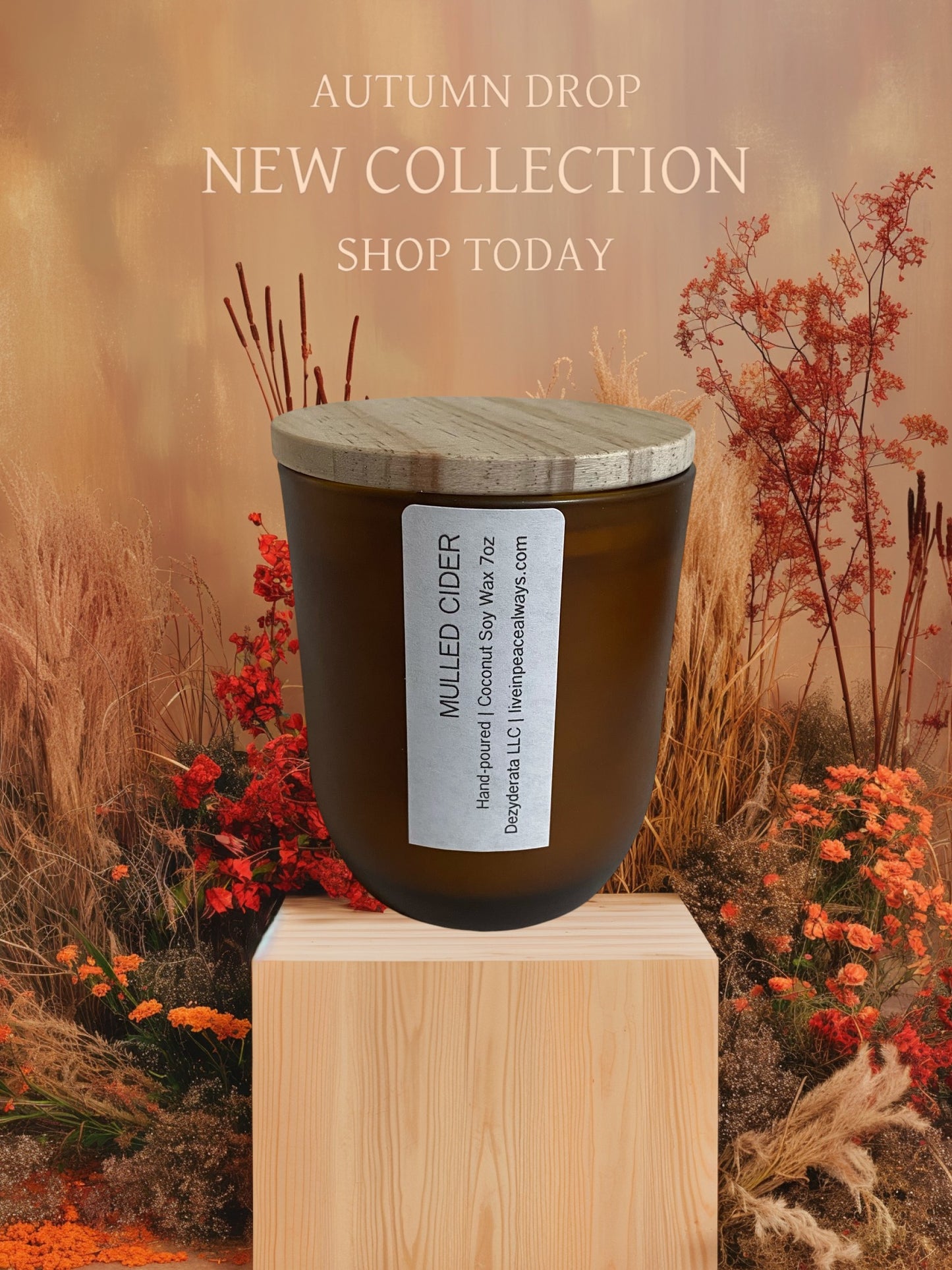 Candles, Handmade, Seasonal Fall Scented Soy Wax Candles, Assorted Scents - 7oz