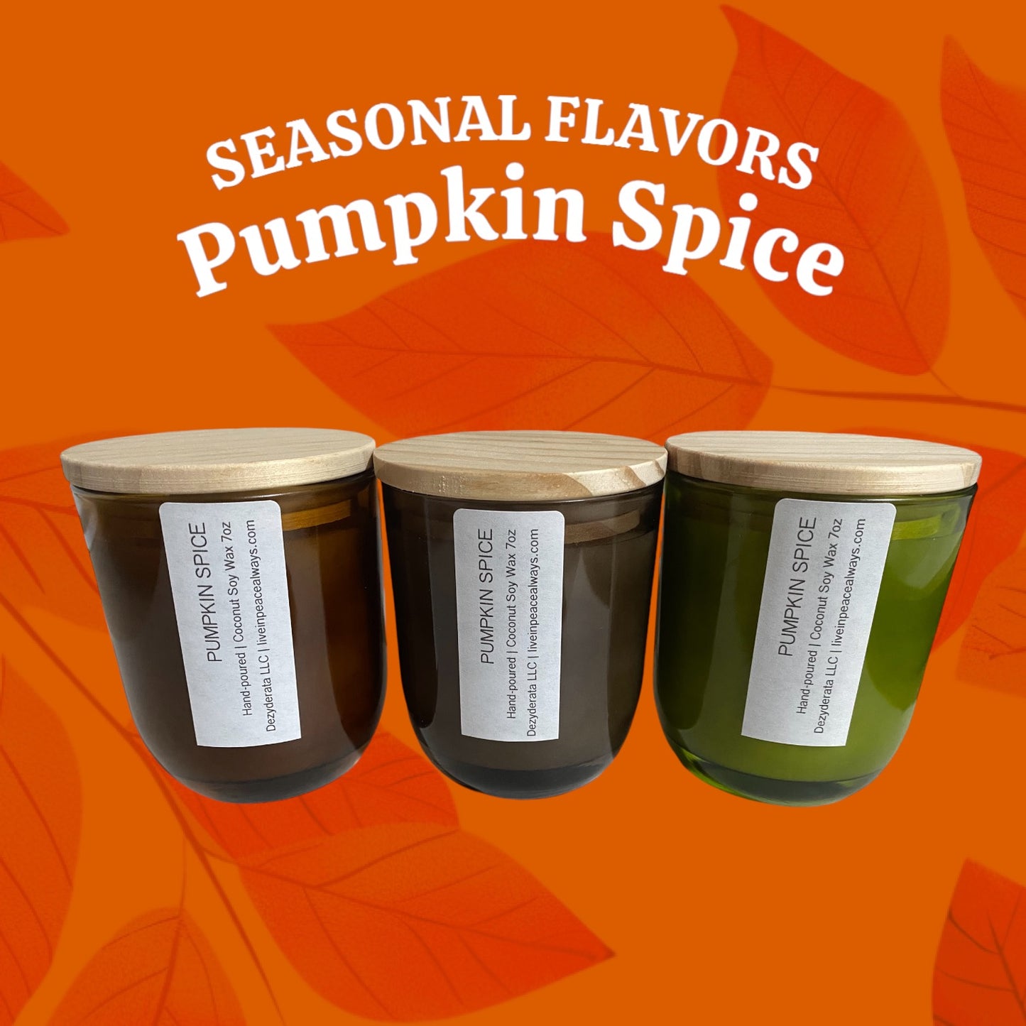 Candles, Handmade, Seasonal Fall Scented Soy Wax Candles, Assorted Scents - 7oz