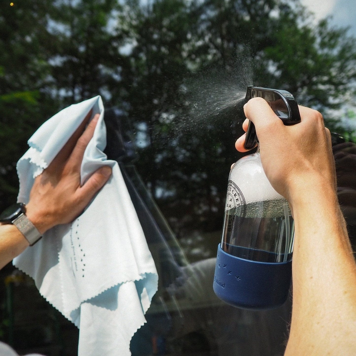 Just Add Water Glass & Window Cleaning Strips (2 Strips) + Reusable Glass Bottle