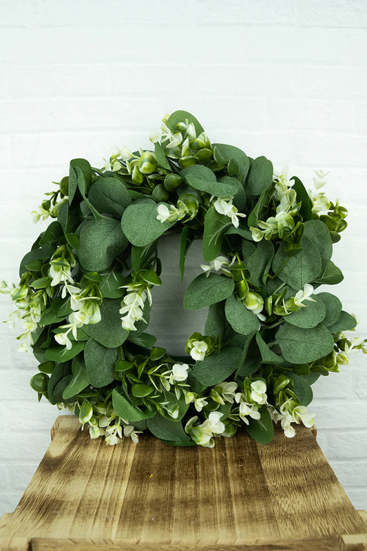 Decoración del hogar, corona de vegetación artificial, 15 pulgadas - 1 unidad