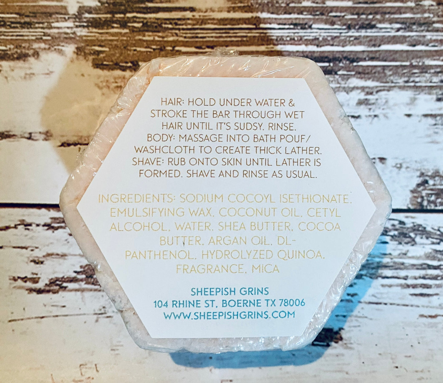 Shampoo + Shower + Shave Bar, Sheepish Grins, Handmade - 3.5 oz