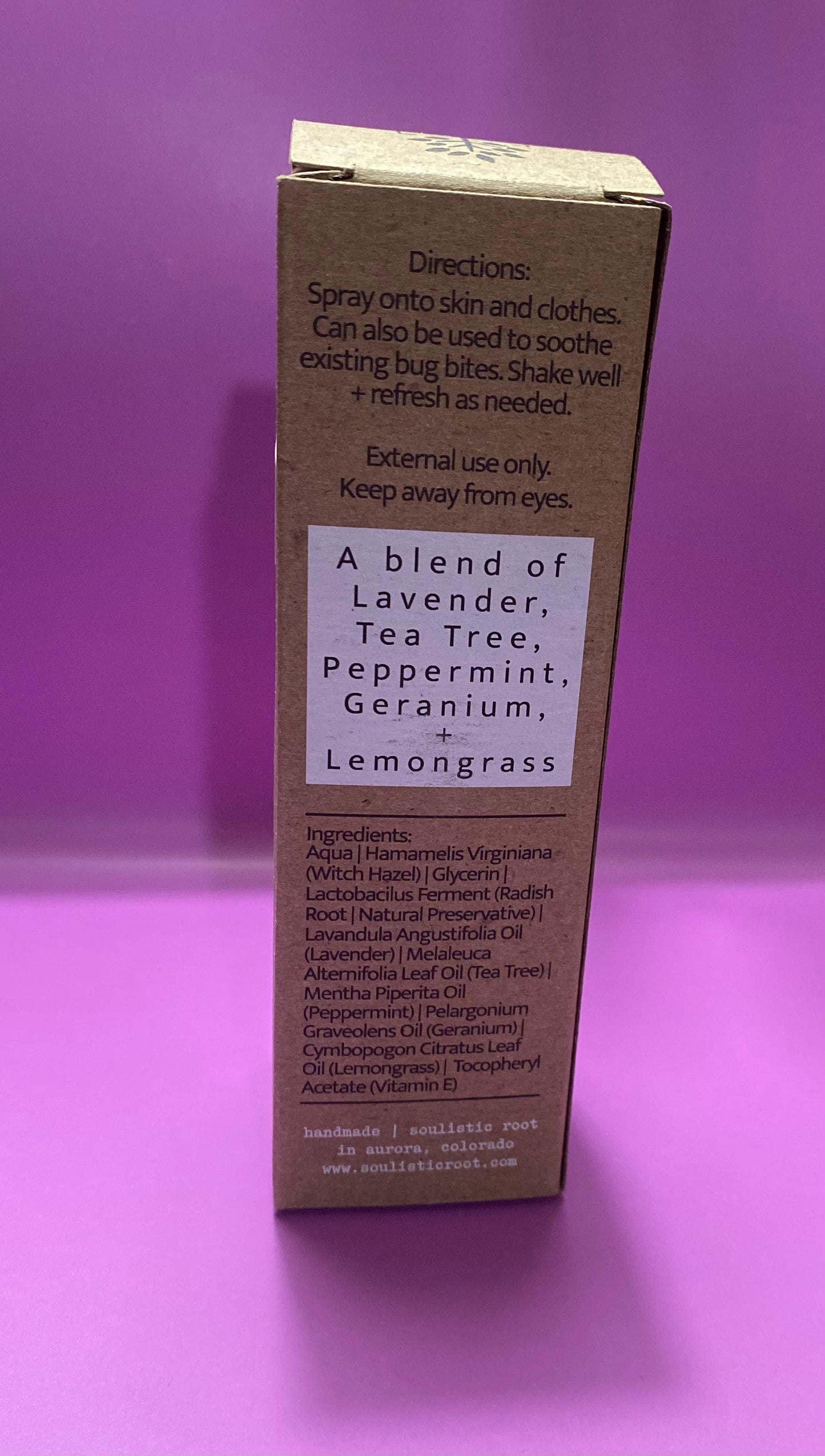Spray para insectos, spray para insectos de raíz soulística, elaborado con aceites esenciales, 2 fl oz.