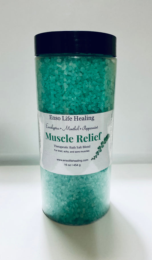 Bath Salt, Enso Life Healing Muscle Relief Therapeutic Bath Salt Blend - 16 oz
