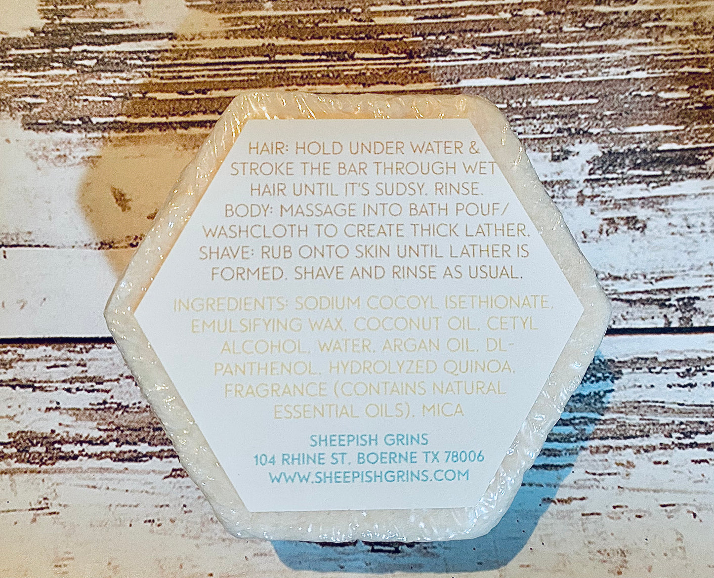 Shampoo + Shower + Shave Bar, Sheepish Grins, Handmade - 3.5 oz