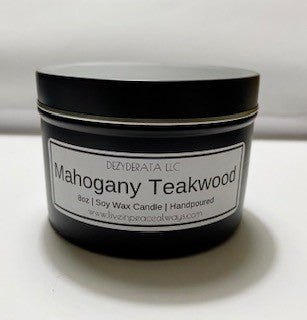 Candles, Handmade Soy Wax Candle Tin, Assorted Scents, Black - 8oz