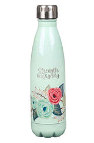 Botella de agua, acero inoxidable, fuerza y dignidad - 17 oz