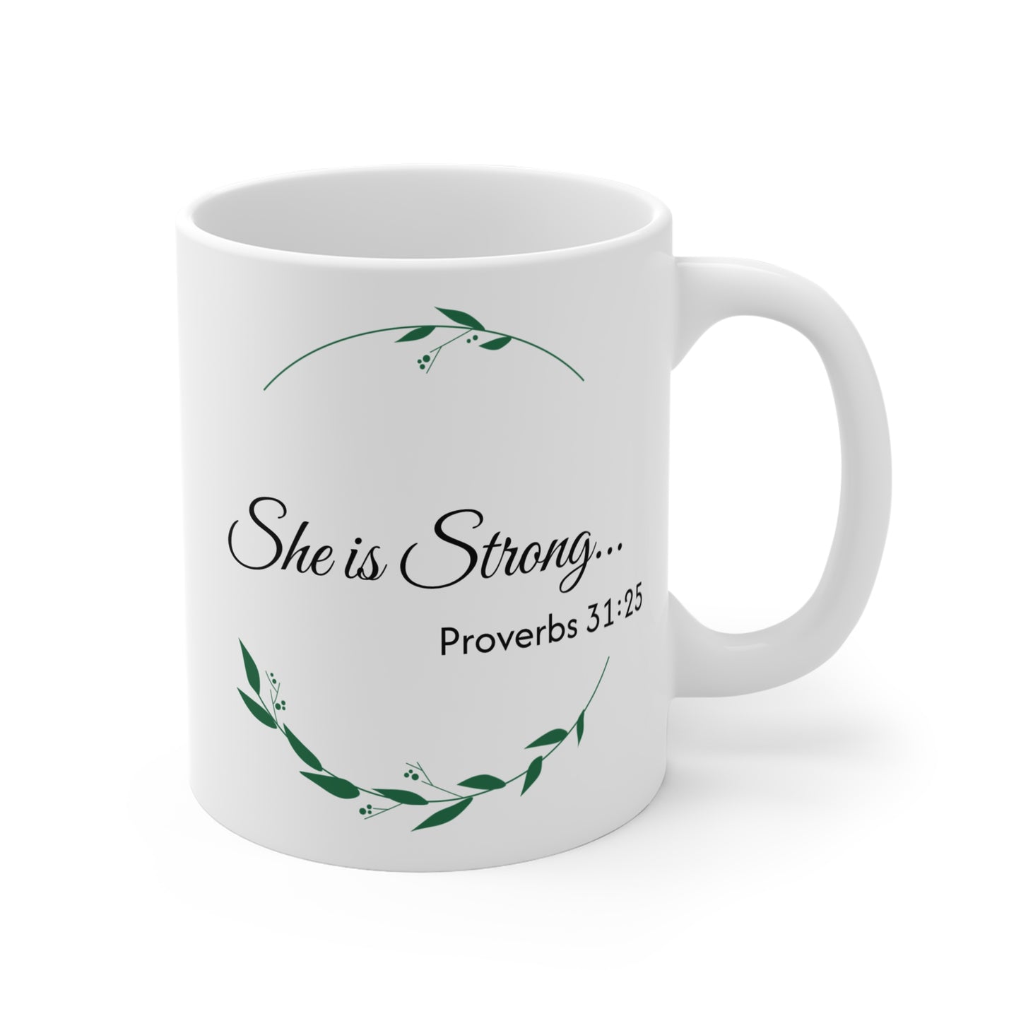 Inspirational 'She is Strong' Mug - 11oz Coffee Cup for Encouragement