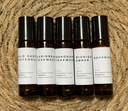 Perfume Oil Roll-on, Handmade, Men's Various Scents - 0.5oz
