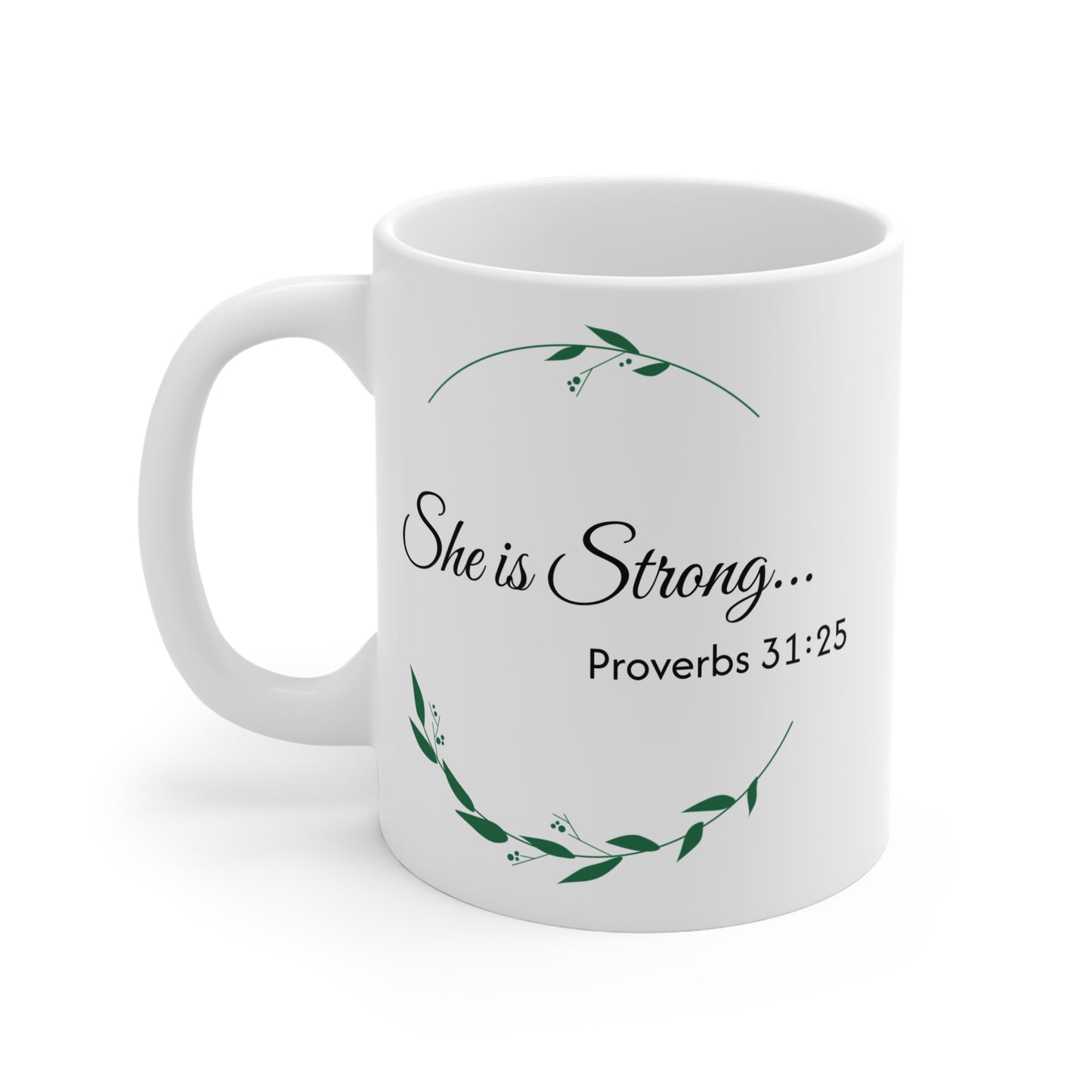 Inspirational 'She is Strong' Mug - 11oz Coffee Cup for Encouragement