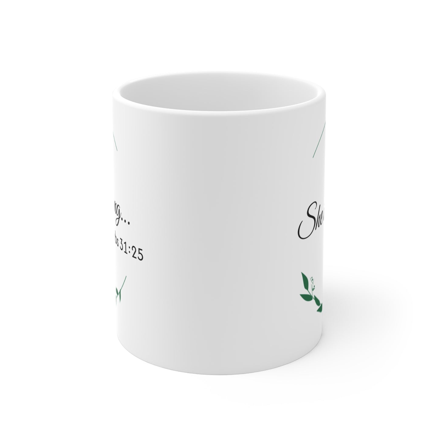Inspirational 'She is Strong' Mug - 11oz Coffee Cup for Encouragement