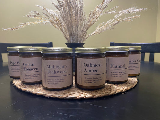 Candles, Handmade, Men’s Collection, Scented Soy Wax Candles, Assorted Scents - 8oz