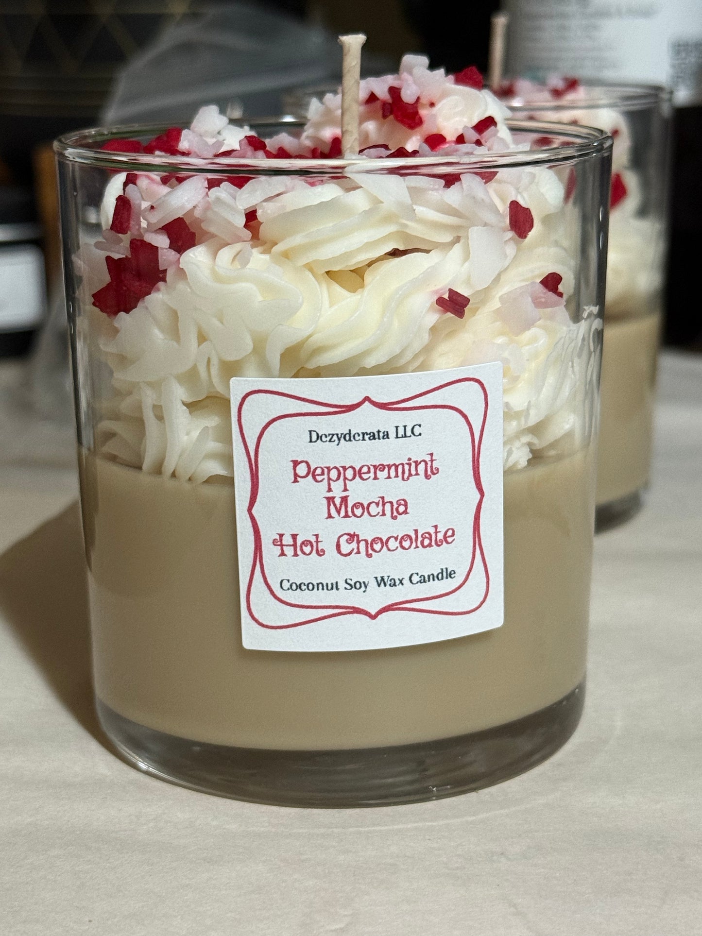 Candles, Peppermint Mocha Hot Chocolate Coconut Soy Wax Candle - 8oz