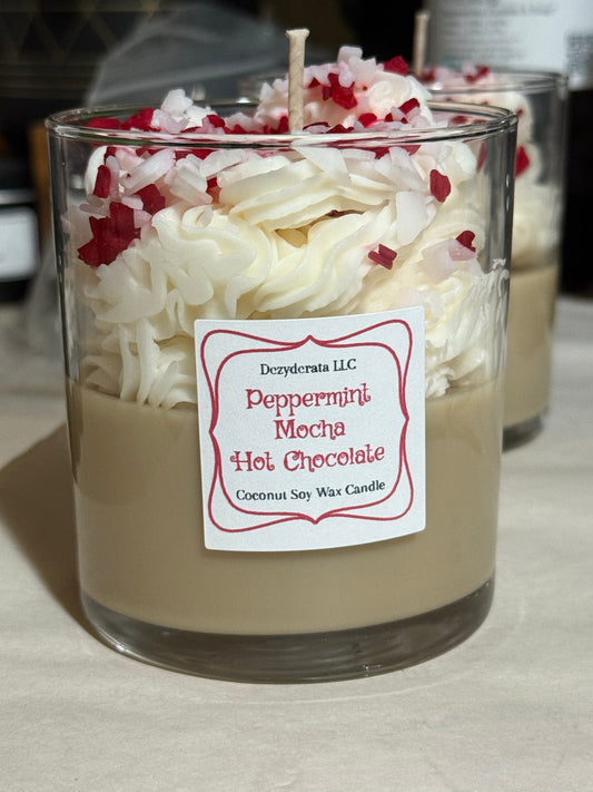 Candles, Peppermint Mocha Hot Chocolate Coconut Soy Wax Candle - 8oz