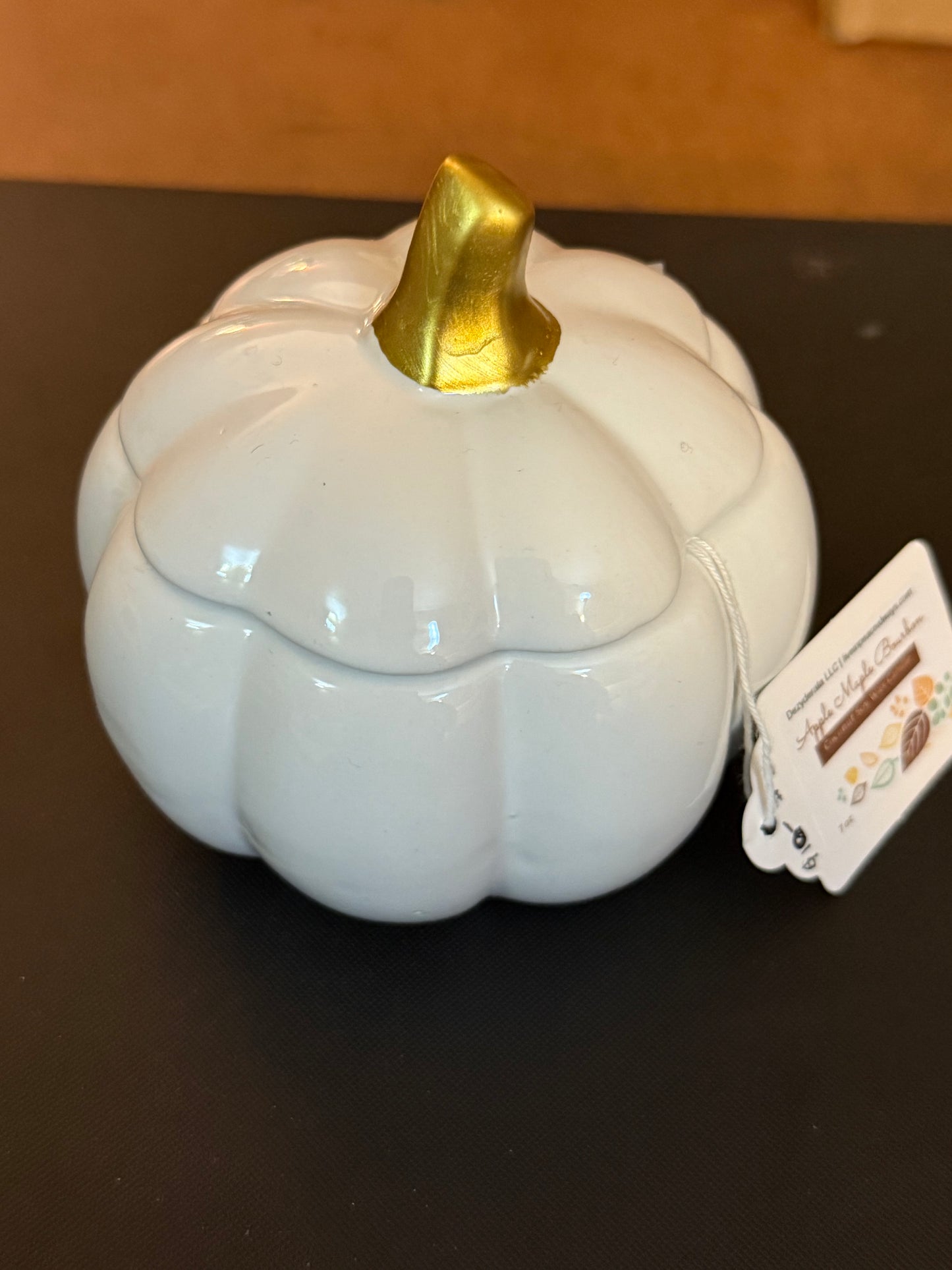 Candles, Fall Porcelin White Pumpkin Candles - 8oz