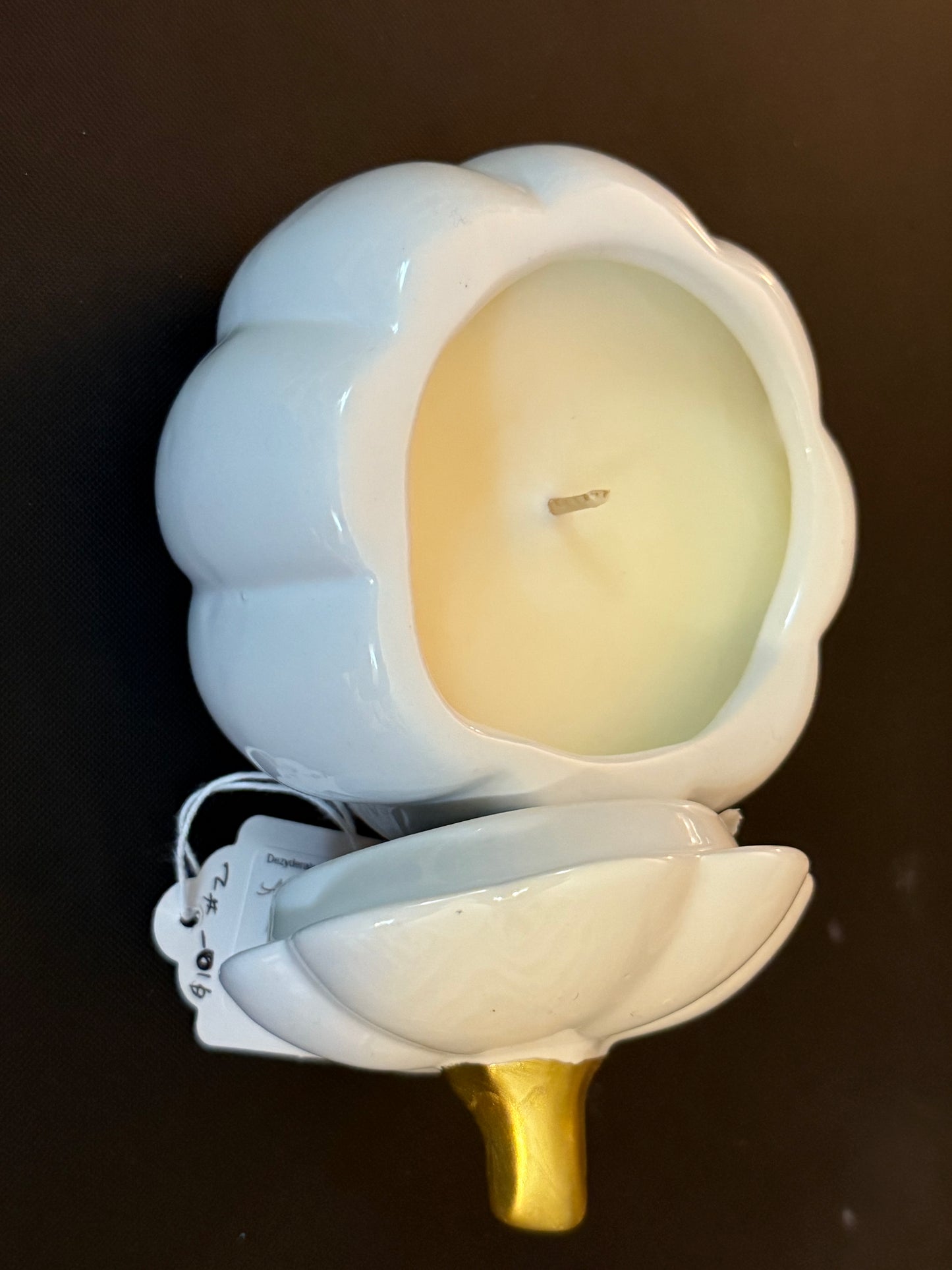 Candles, Fall Porcelin White Pumpkin Candles - 8oz