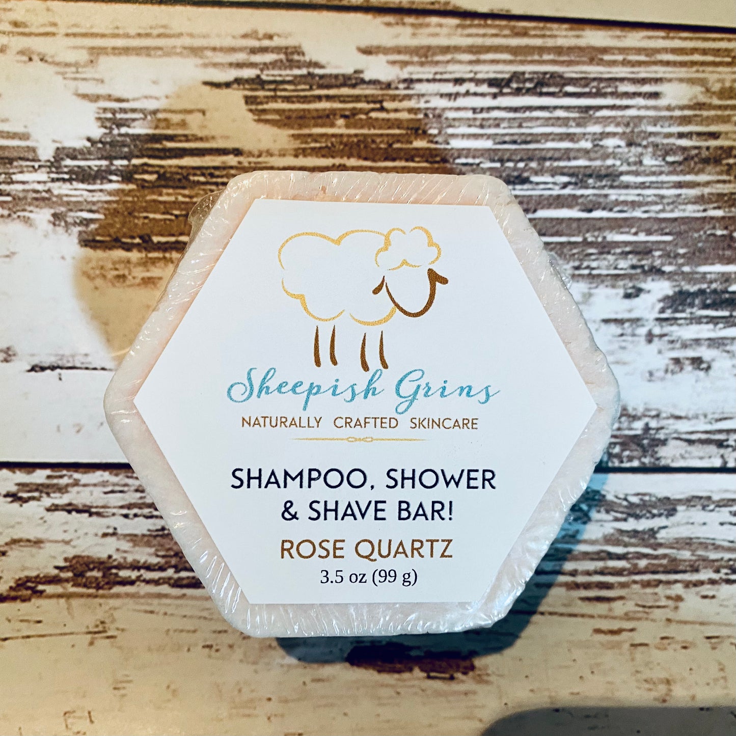 Champú + Ducha + Barra de afeitar, Sonrisas de oveja, Hecho a mano - 3.5 oz