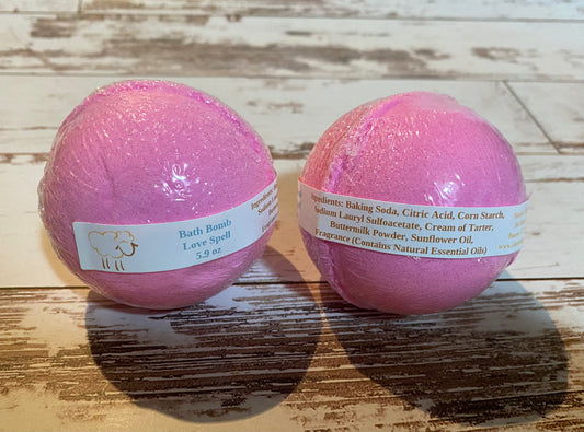 Bomba de baño, Bomba de baño hecha a mano con sonrisas de oveja, Hechizo de amor - 5.9 oz