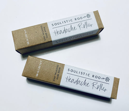 Alivio del dolor de cabeza, rodillo para aliviar el dolor de cabeza de raíz soulística, elaborado con aceites esenciales, 0,3 onzas líquidas 